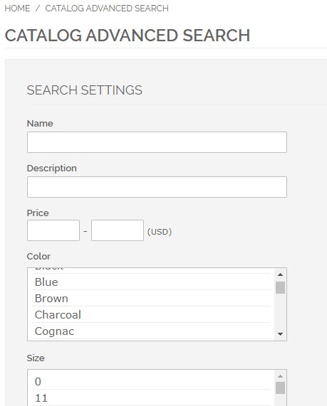 magento search settings
