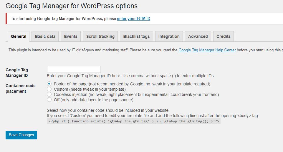 add google tag manager to wordpress