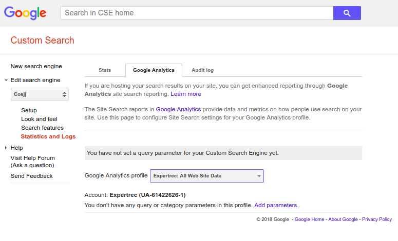 google custom search google analytics