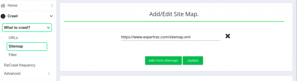 Add multiple sitemaps to index