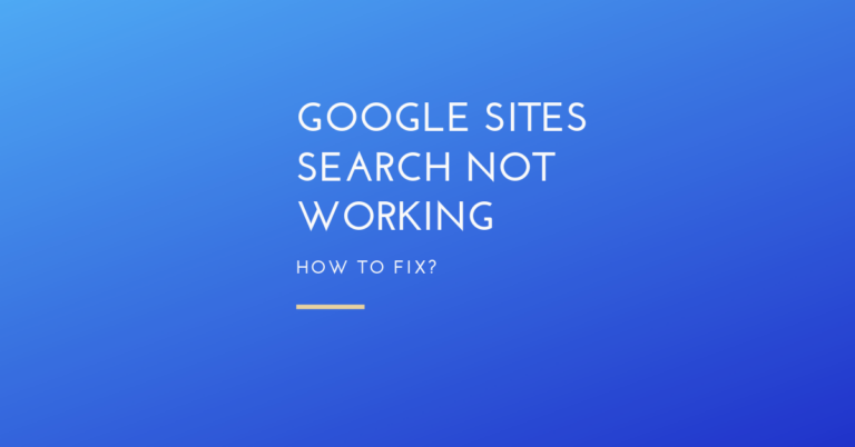 google sites search not working how to fix