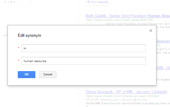 How to add synonyms to google custom search
