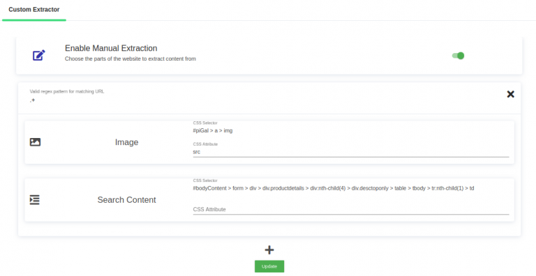 Manual extraction - Expertrec custom search engine
