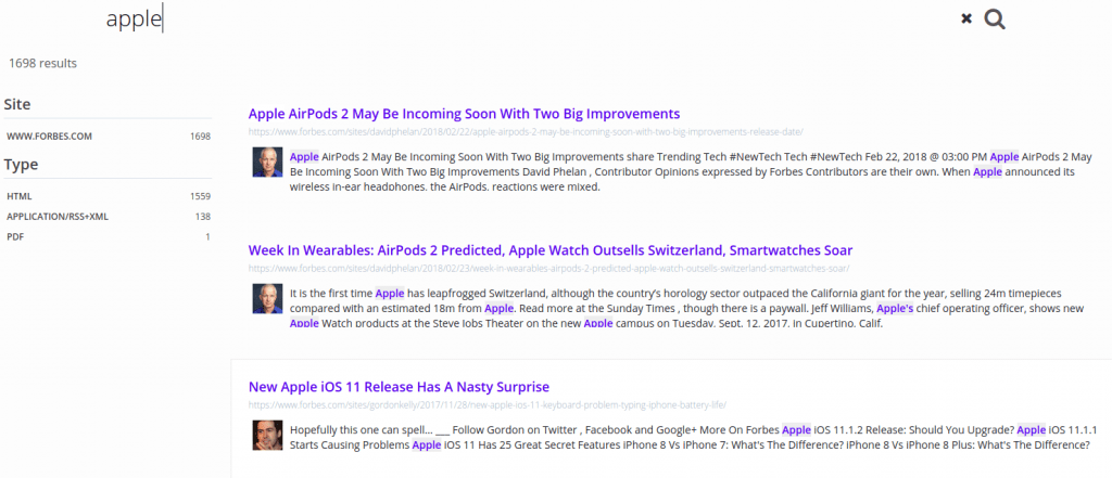 Search results - Expertrec custom search engine