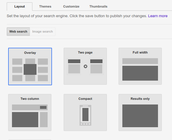 How to create custom search in google-layouts