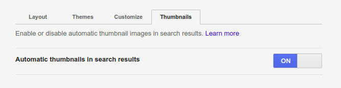 How to create custom search in google-thumbnails