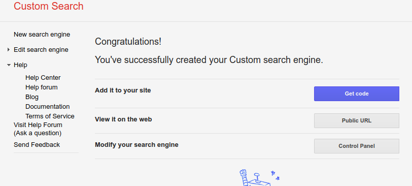 How to create custom search in google- add code to site