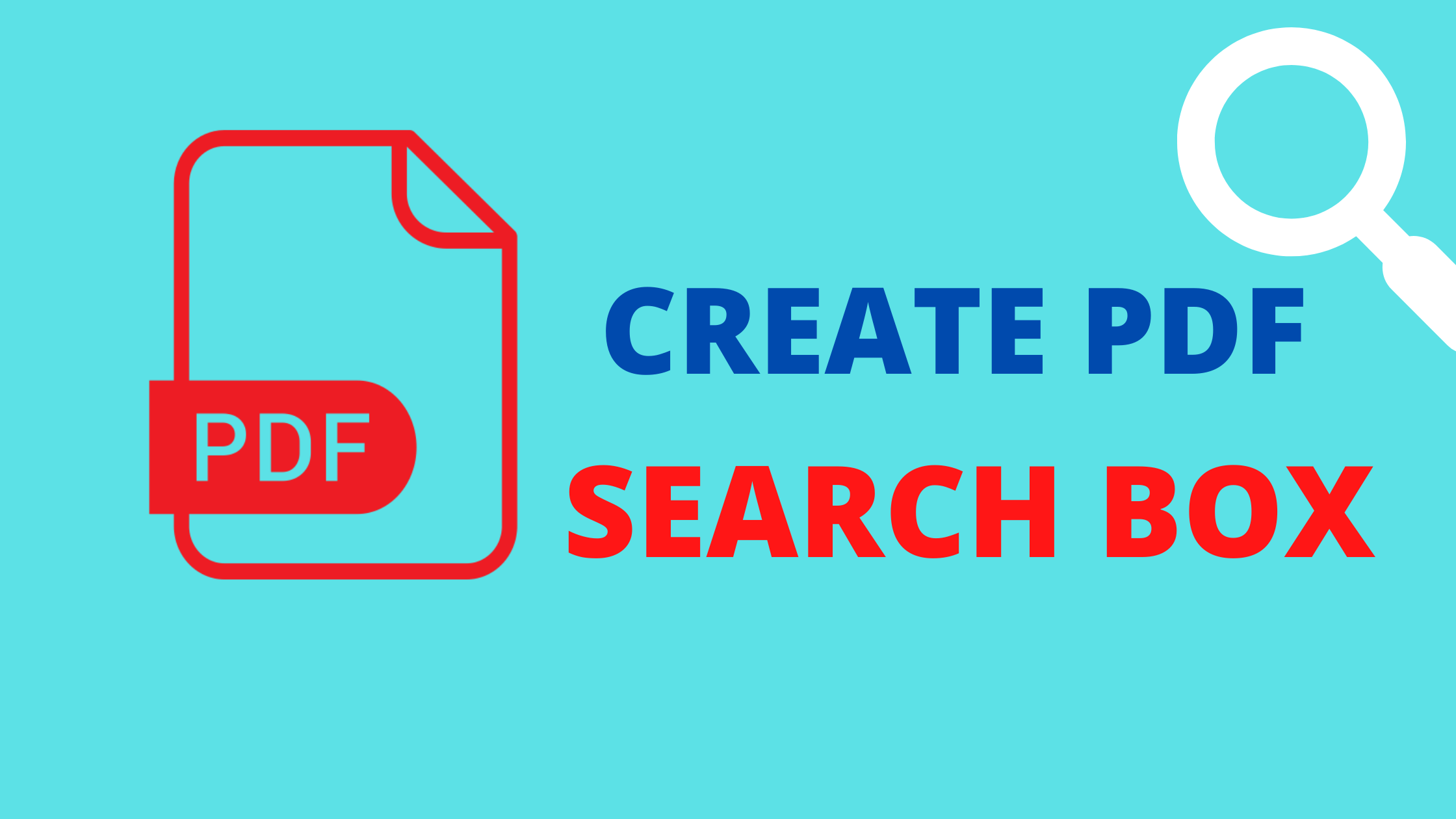 How to create a PDF search box 