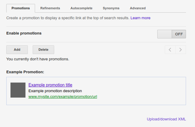 How to create custom search in google-promotions