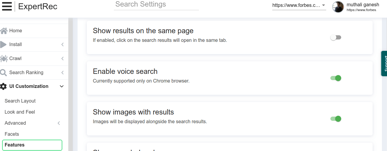 voice search enable