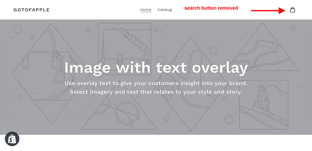 remove shopify search button