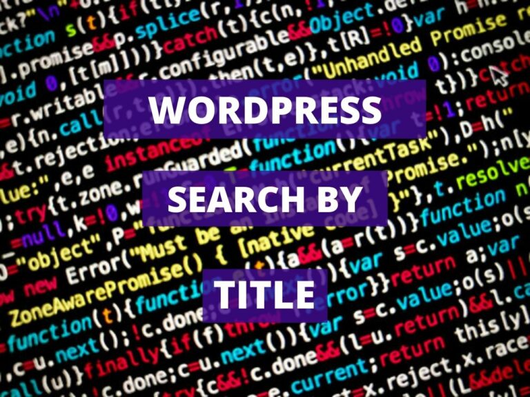 Wordpress Search by Title