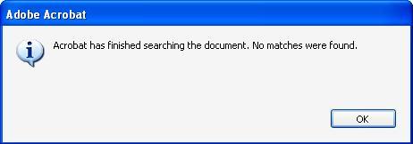 PDF Text search pop up