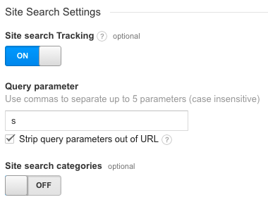 site search tracking query paramter wordpress