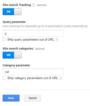 site search tracking google analytics
