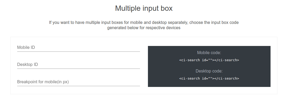 multiple input box custom search