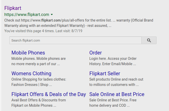 site search - sitelinks search box