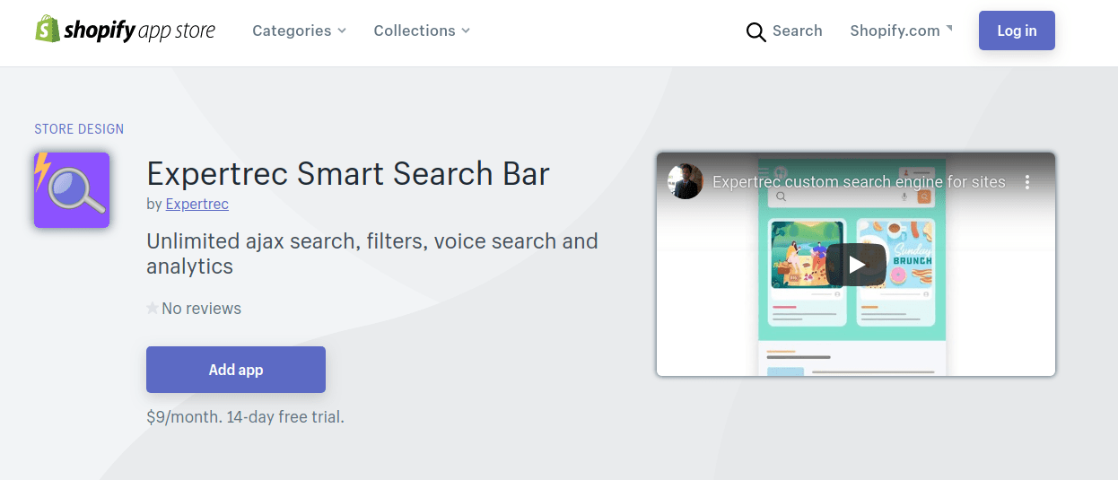 Shopify search app