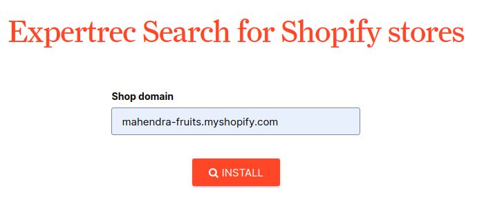 Shopify search engine bar for domain - Expertrec
