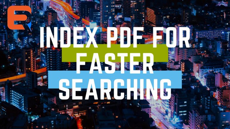 Index PDF for faster searching