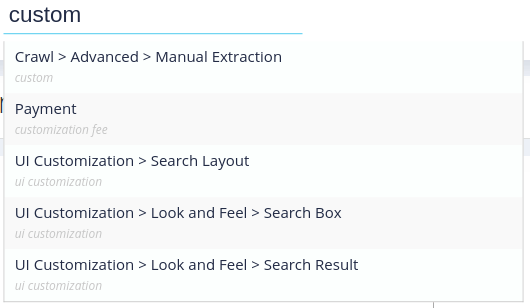 search for features