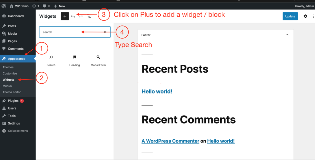 Adding searchbox to wordpress using wordpress widget