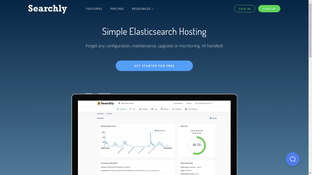 Searchly Hosted Search solution