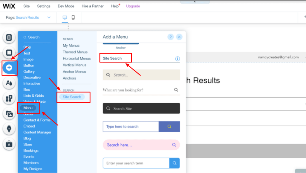 Steps to Add Wix Search Box in Wix Editor