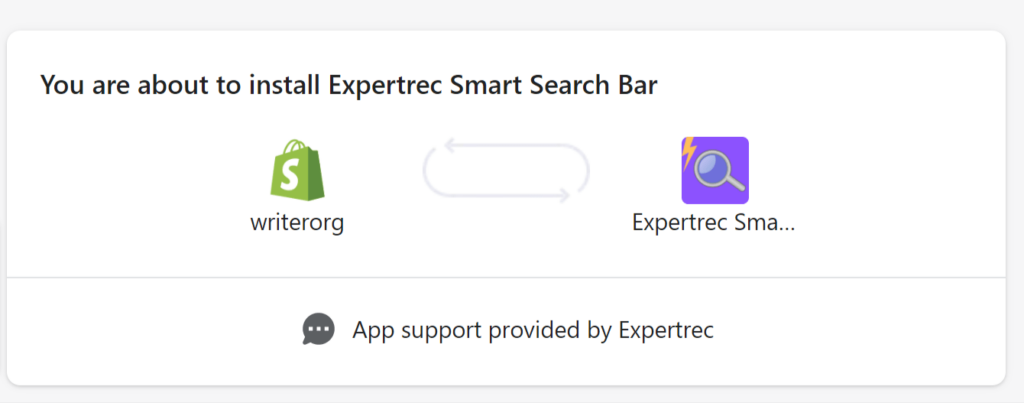 Authorize Expertrec Shopify Search API