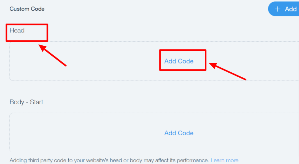 Add code in the header section to get wix filter search