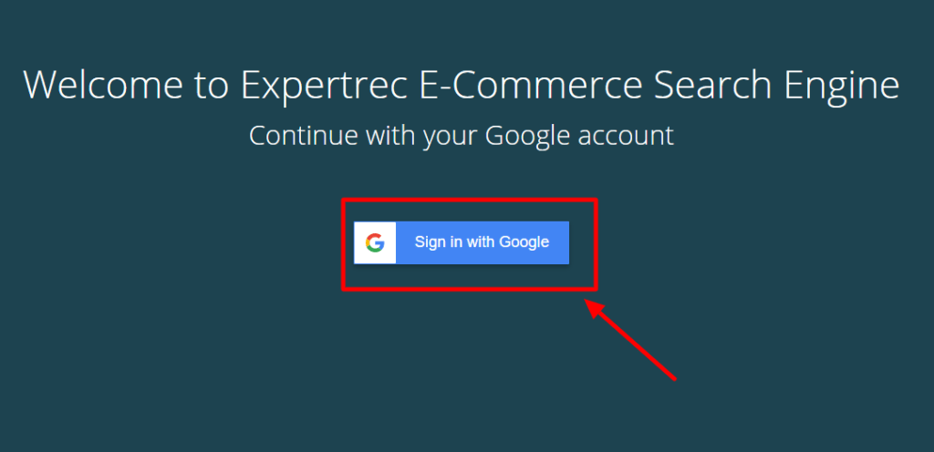 Sign in with Google Account to access Expertrec dashboard