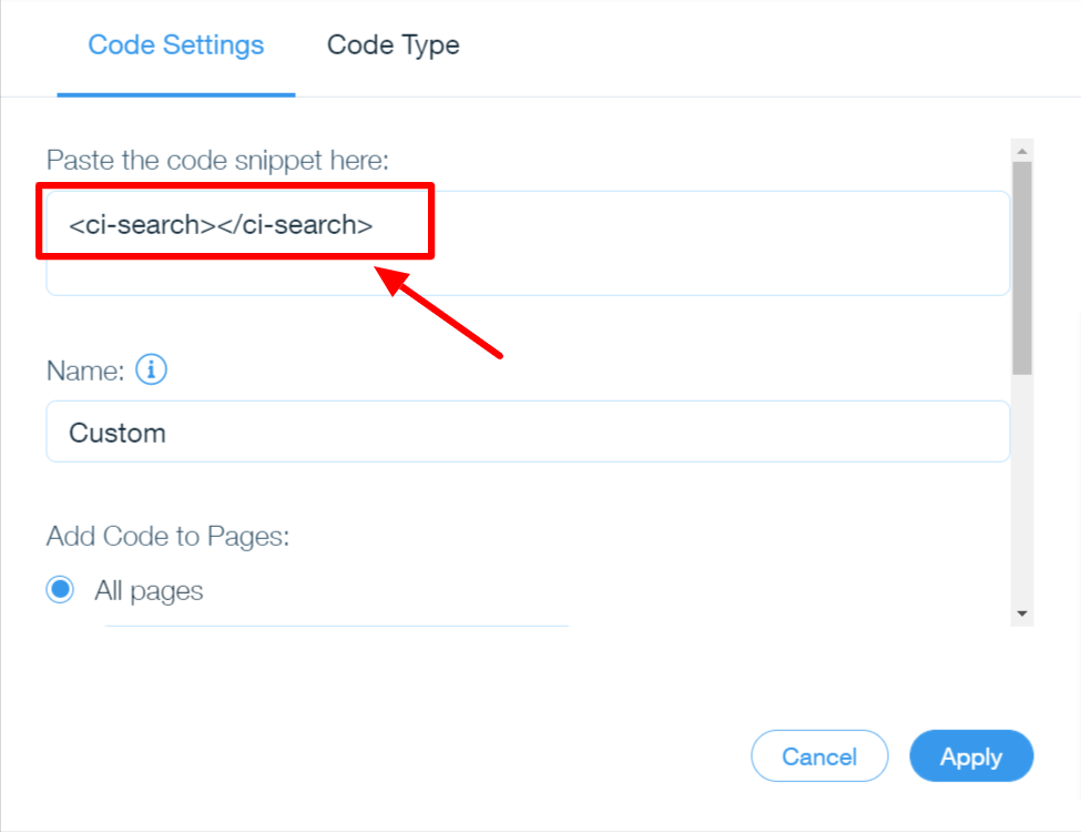 Paste the Expertrec code in the Code Settings