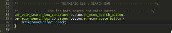 thinkific css search bar color black