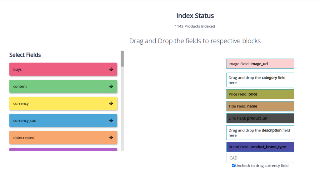 Field Mapping - Expertrec custom search engine