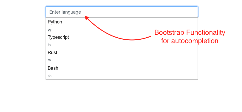 bootstrap autocompletion