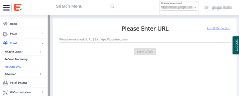 Test One URL - Expertrec custom search engine