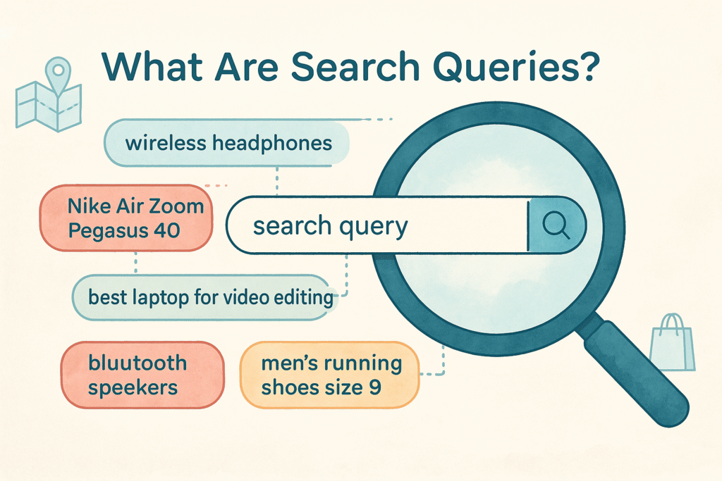 What Are Search Queries?
Search queries are the exact terms or phrases users enter into your ecommerce site’s search bar. These could be: