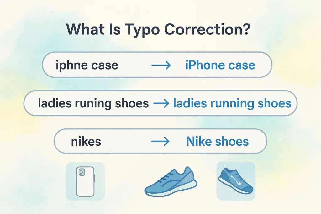 What Is Typo Correction?
Typo correction refers to the process of identifying and fixing misspelled search queries in real time so that users still receive relevant product results—even when they make mistakes.