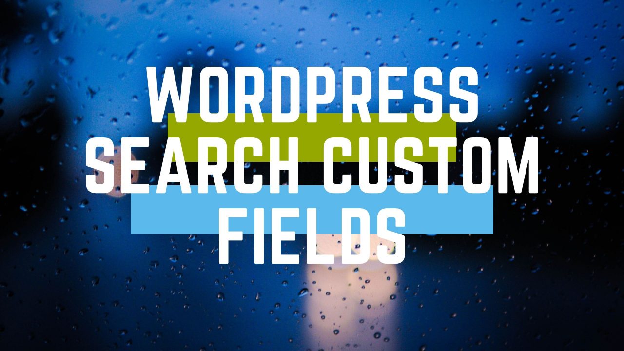 wordpress search custom fields
